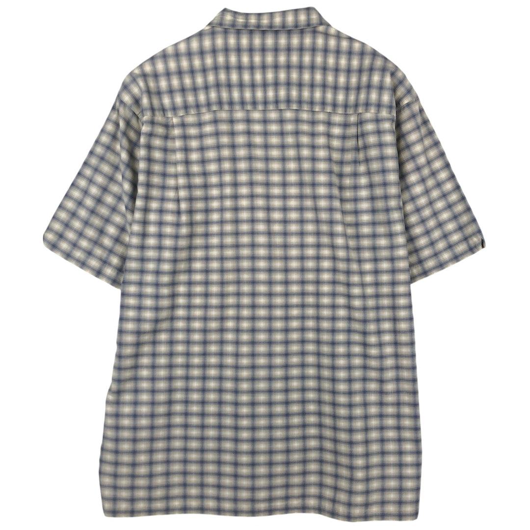 2000'S Columbia Short Sleeve Cotton Check Box Shirt, Men's XL cotton ivory Vintage Second Hand