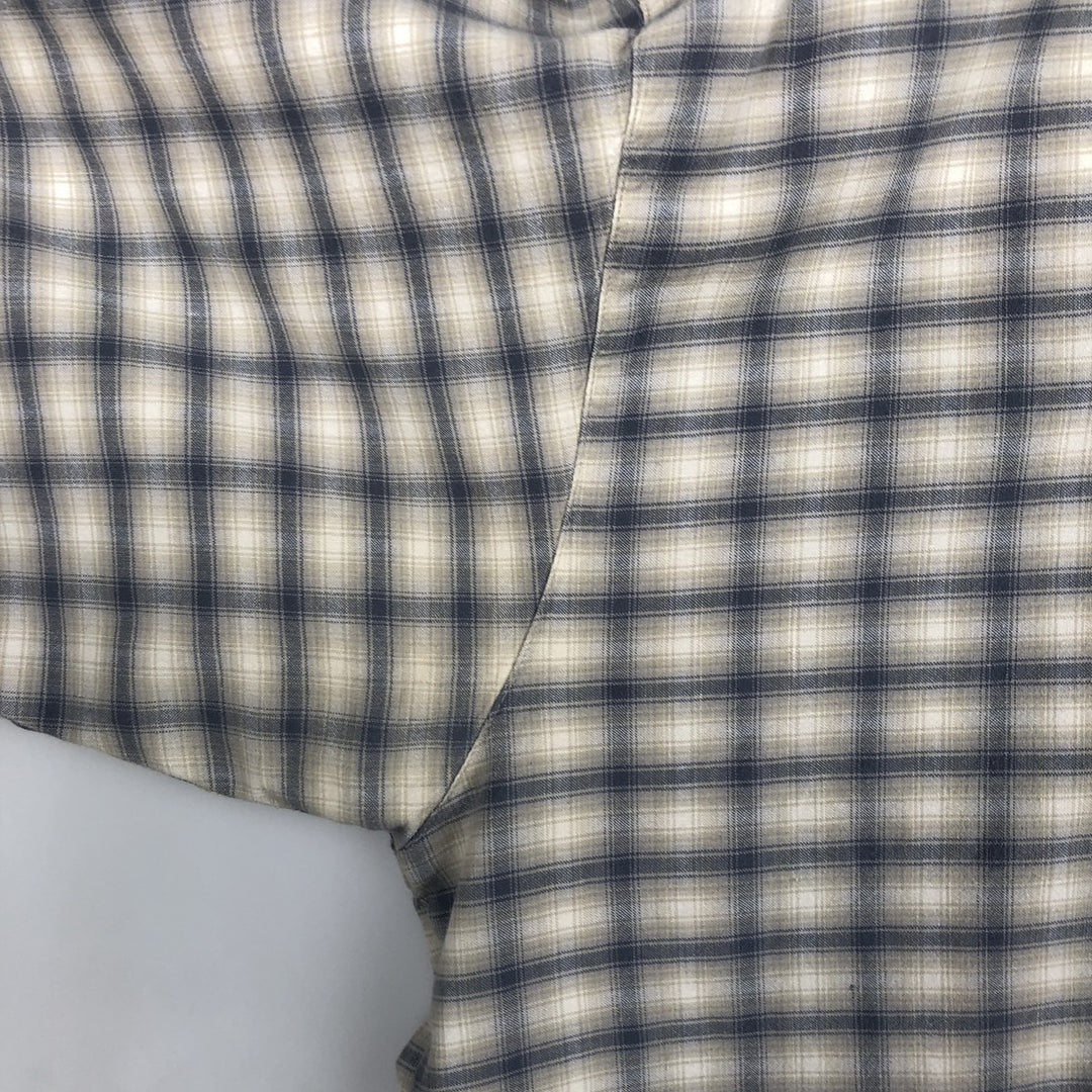 2000'S Columbia Short Sleeve Cotton Check Box Shirt, Men's XL cotton ivory Vintage Second Hand