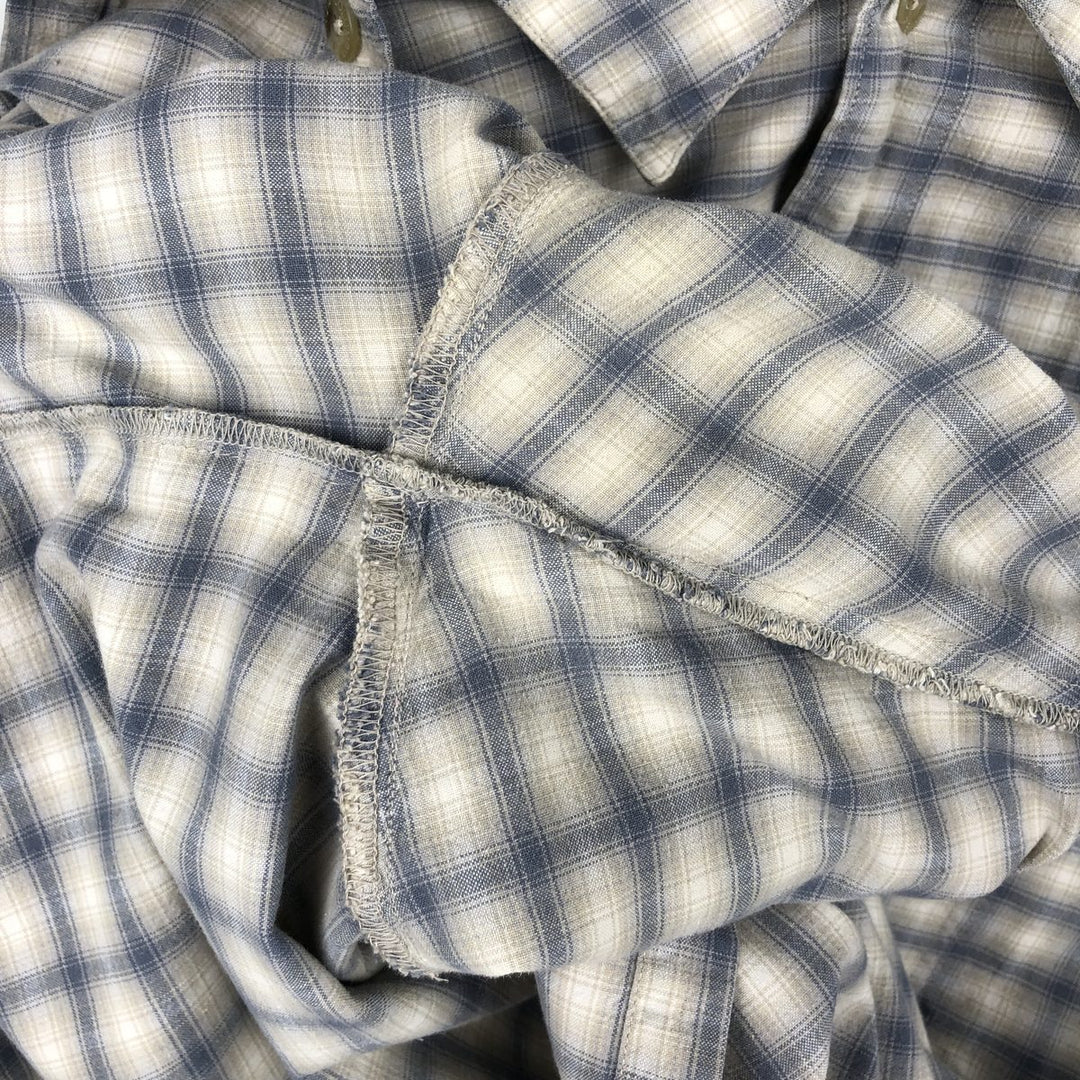 2000'S Columbia Short Sleeve Cotton Check Box Shirt, Men's XL cotton ivory Vintage Second Hand