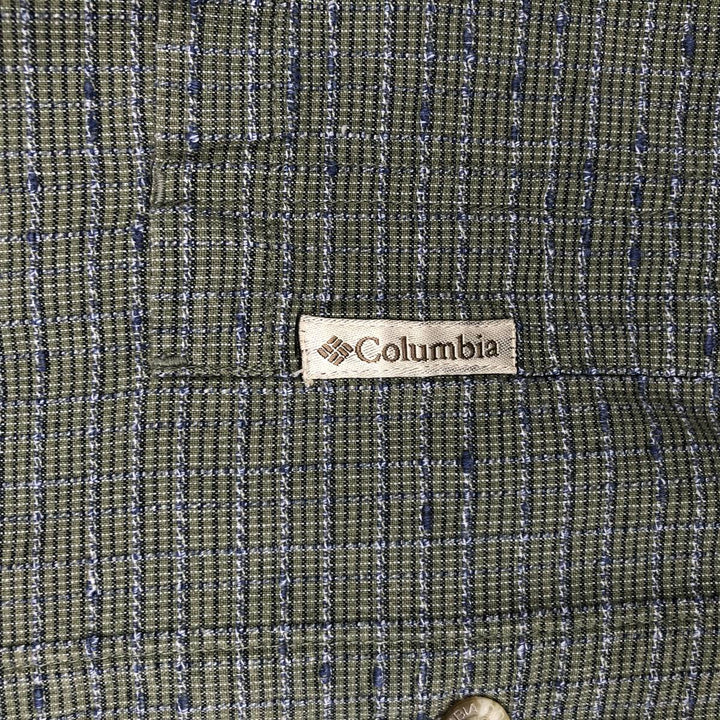 2000'S Columbia Short Sleeve Cotton Check Box Shirt, Men's Size L cotton green type Vintage Second Hand