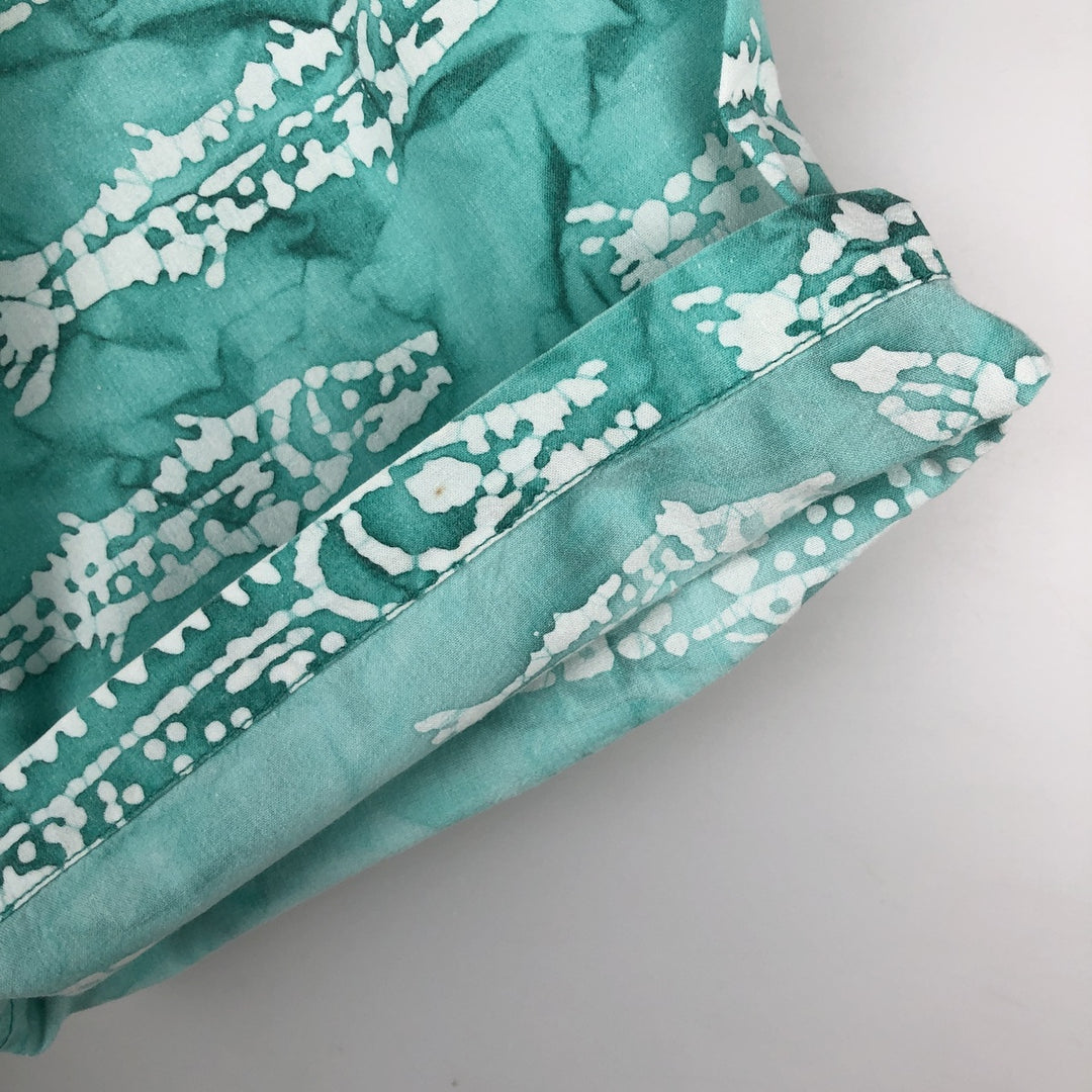 2000'S Columbia Fish Print Box Shirt, Short Sleeve, Open Collar, Cotton Shirt, Men's Size L (approx.) cotton Emerald green Vintage Second Hand