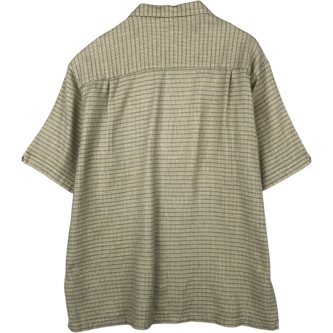 2000'S Columbia all-over print short-sleeved cotton shirt, boxy fit, men's size XL equivalent. cotton ivory Vintage Second Hand