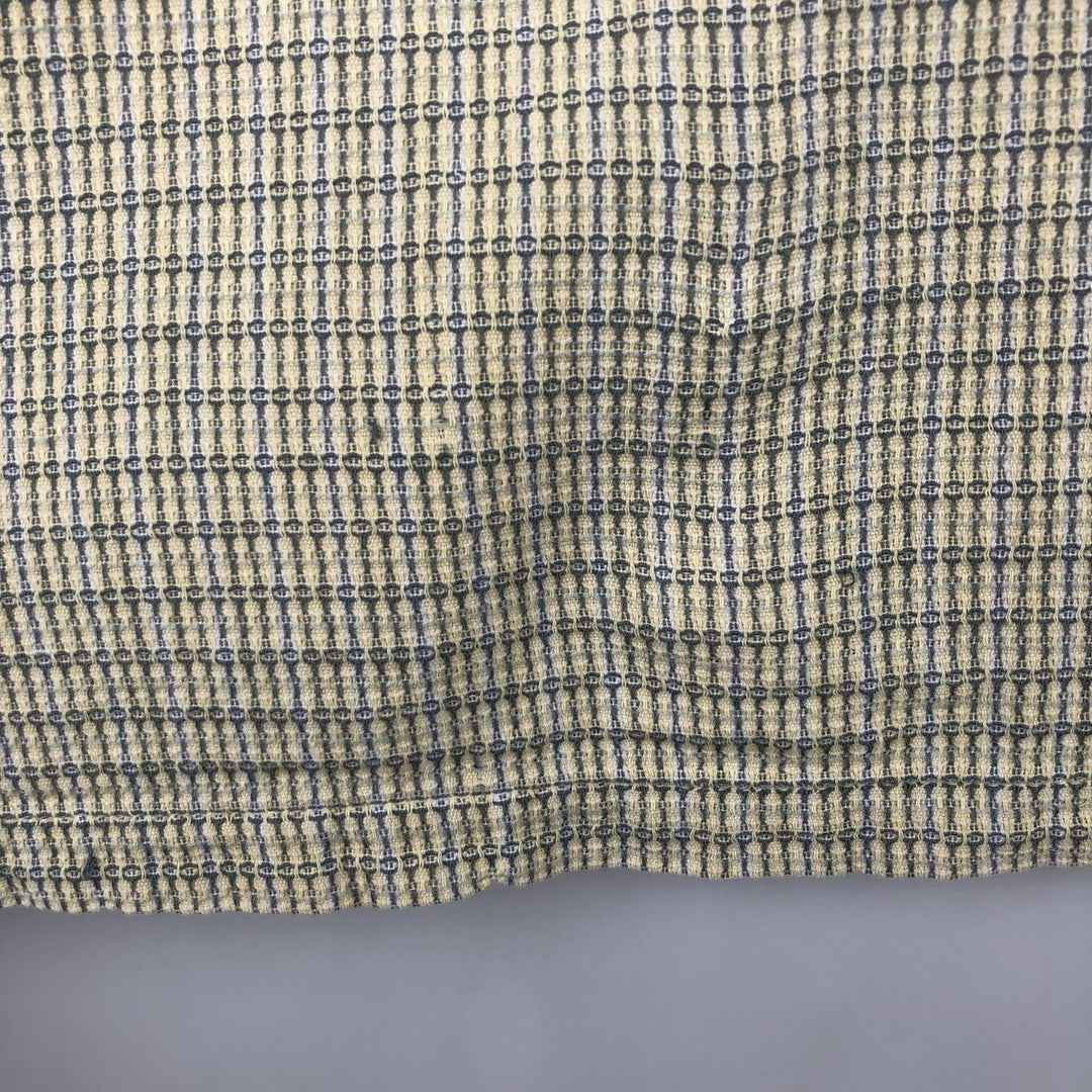 2000'S Columbia all-over print short-sleeved cotton shirt, boxy fit, men's size XL equivalent. cotton ivory Vintage Second Hand