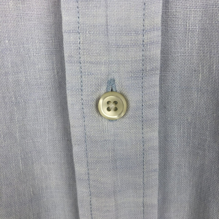 90s-00'S L.L.Bean Short-Sleeve Linen Button-Down Shirt, Men's Size L (Equivalent), Vintage linen white type Vintage Second Hand