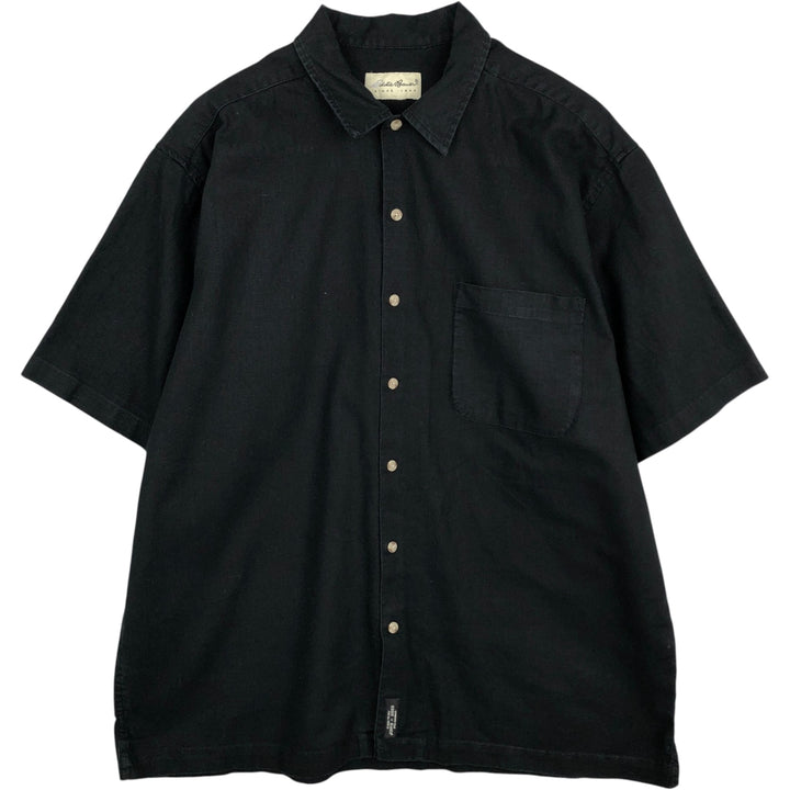 Eddie Bauer Short-Sleeve Box Shirt, Men's Size XL (approx.) unclear black type Vintage Second Hand