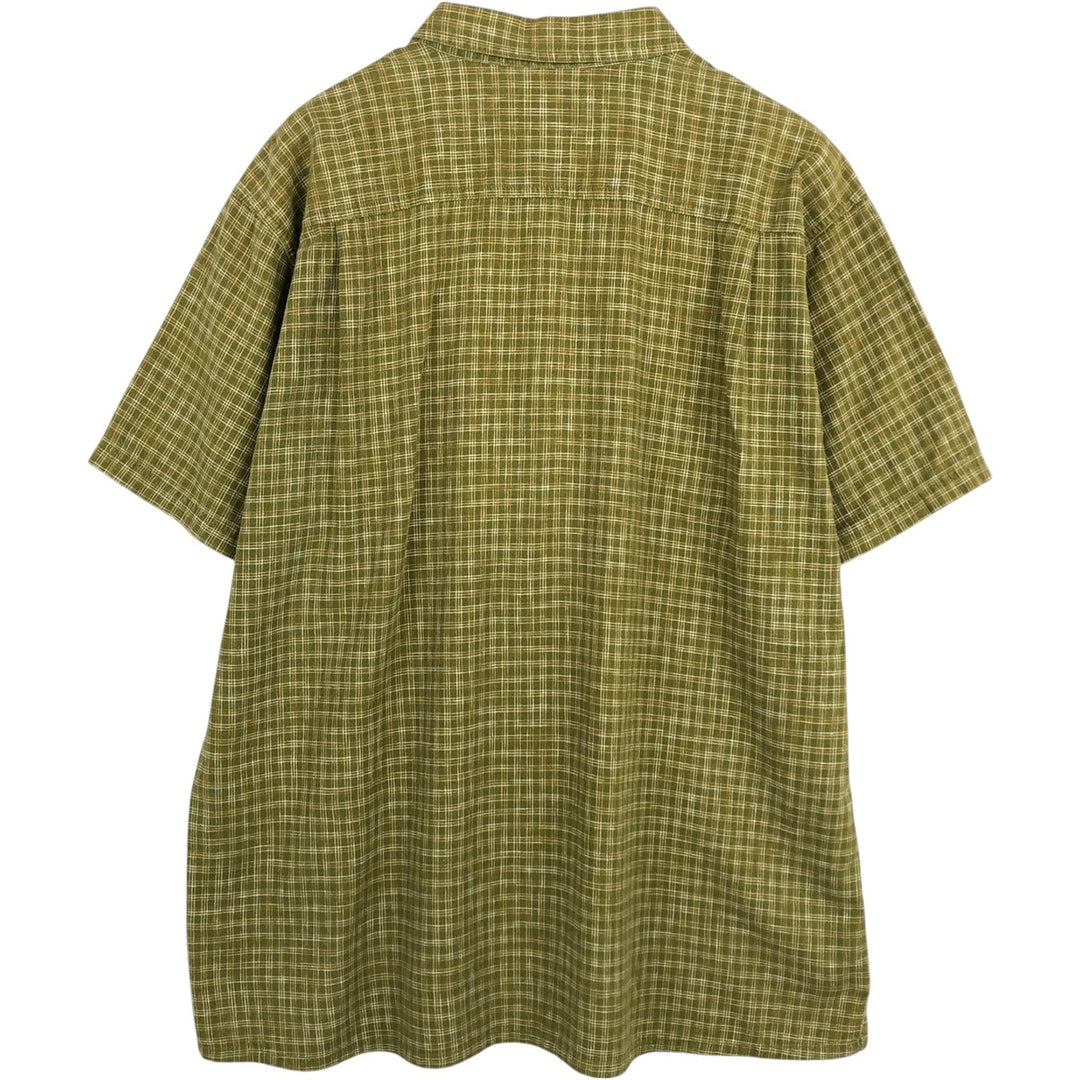 Patagonia 53139SP21 Backstep Shirt, Check Pattern, Short Sleeve, Organic Cotton x Hemp Shirt, Boxy Shirt Hemp green type yellow green Vintage Second Hand