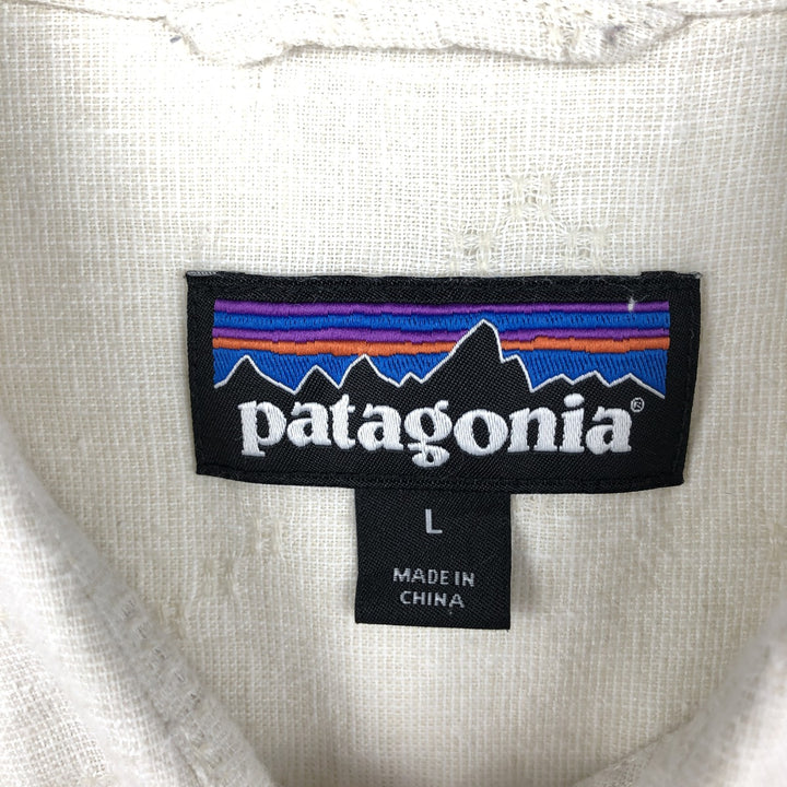 Patagonia 53139SP20 Backstep Shirt, Short Sleeve, Hemp x Cotton, Boxy Shirt, Men's Size L (approx.) Hemp ivory Vintage Second Hand