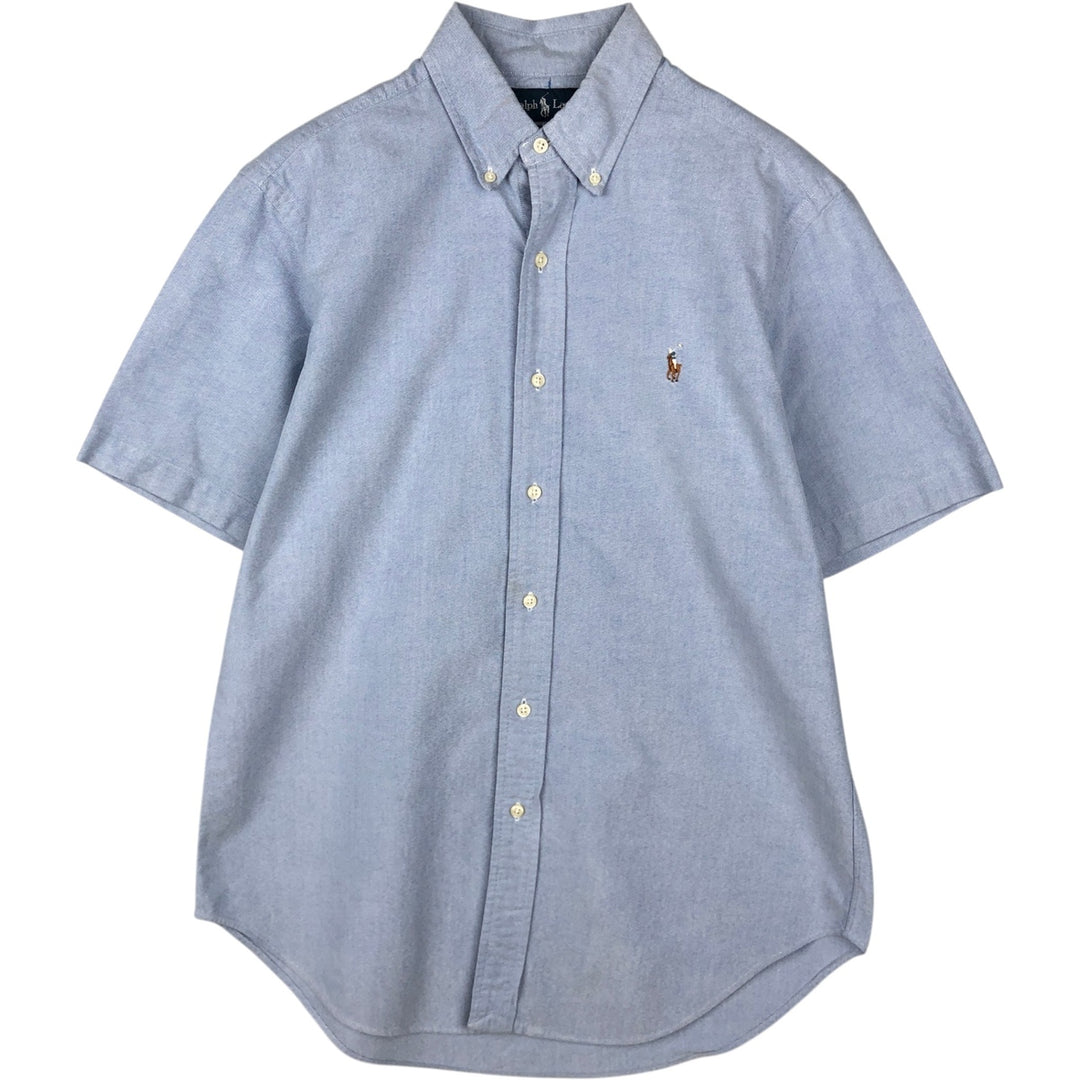 Ralph Lauren Classic Fit short sleeve button down shirt, men's size M cotton Blue type light blue Vintage Second Hand