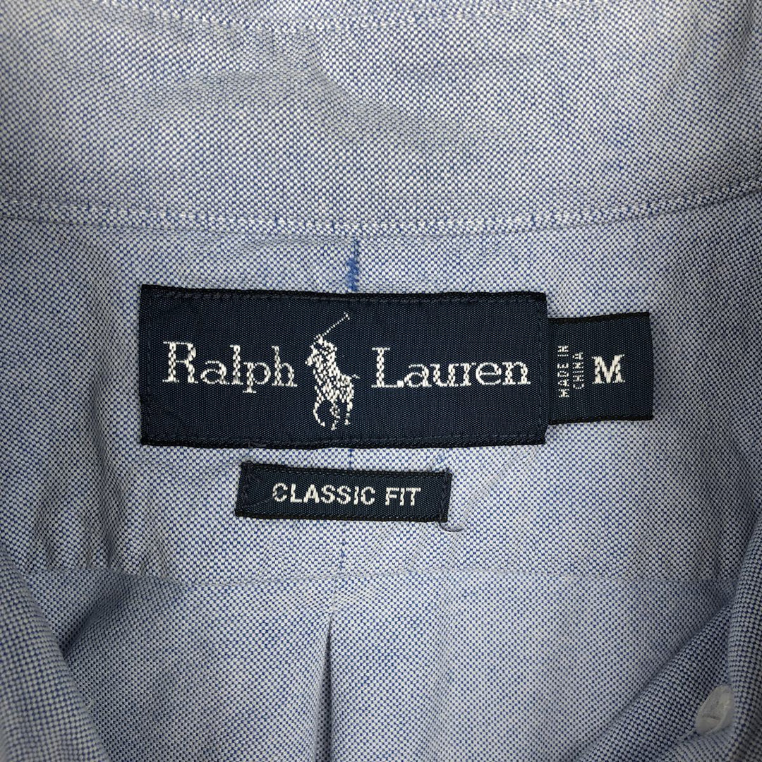 Ralph Lauren Classic Fit short sleeve button down shirt, men's size M cotton Blue type light blue Vintage Second Hand