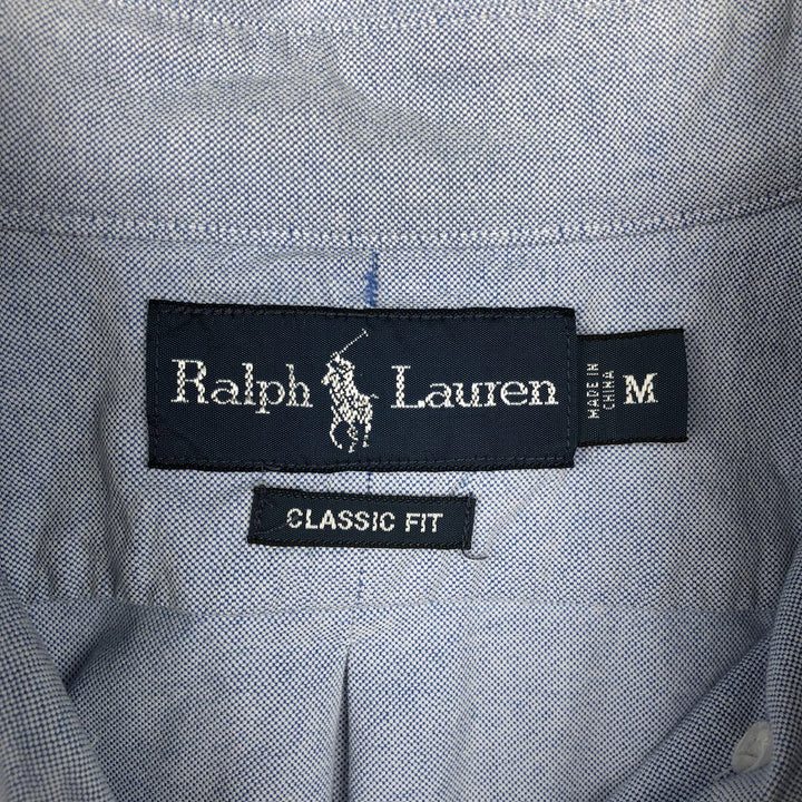 Ralph Lauren Classic Fit short sleeve button down shirt, men's size M cotton Blue type light blue Vintage Second Hand