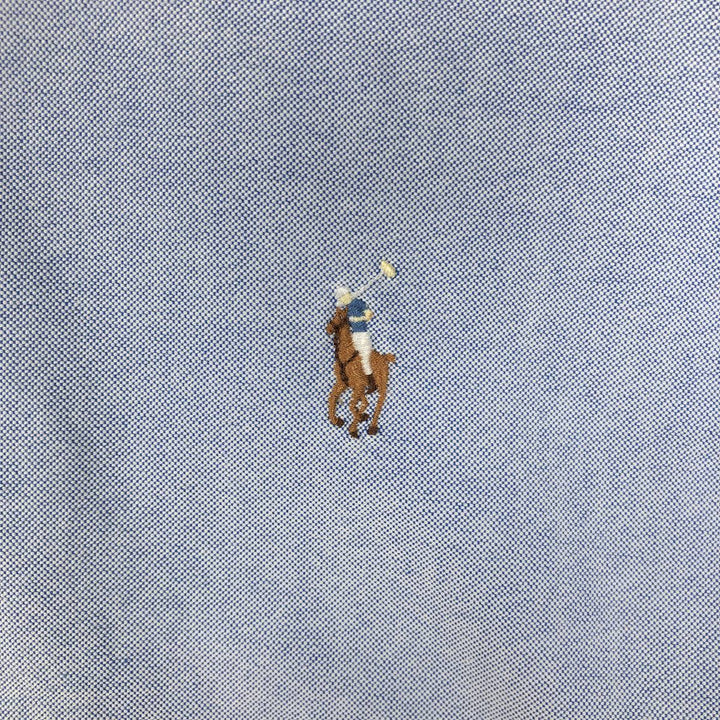 Ralph Lauren Classic Fit short sleeve button down shirt, men's size M cotton Blue type light blue Vintage Second Hand
