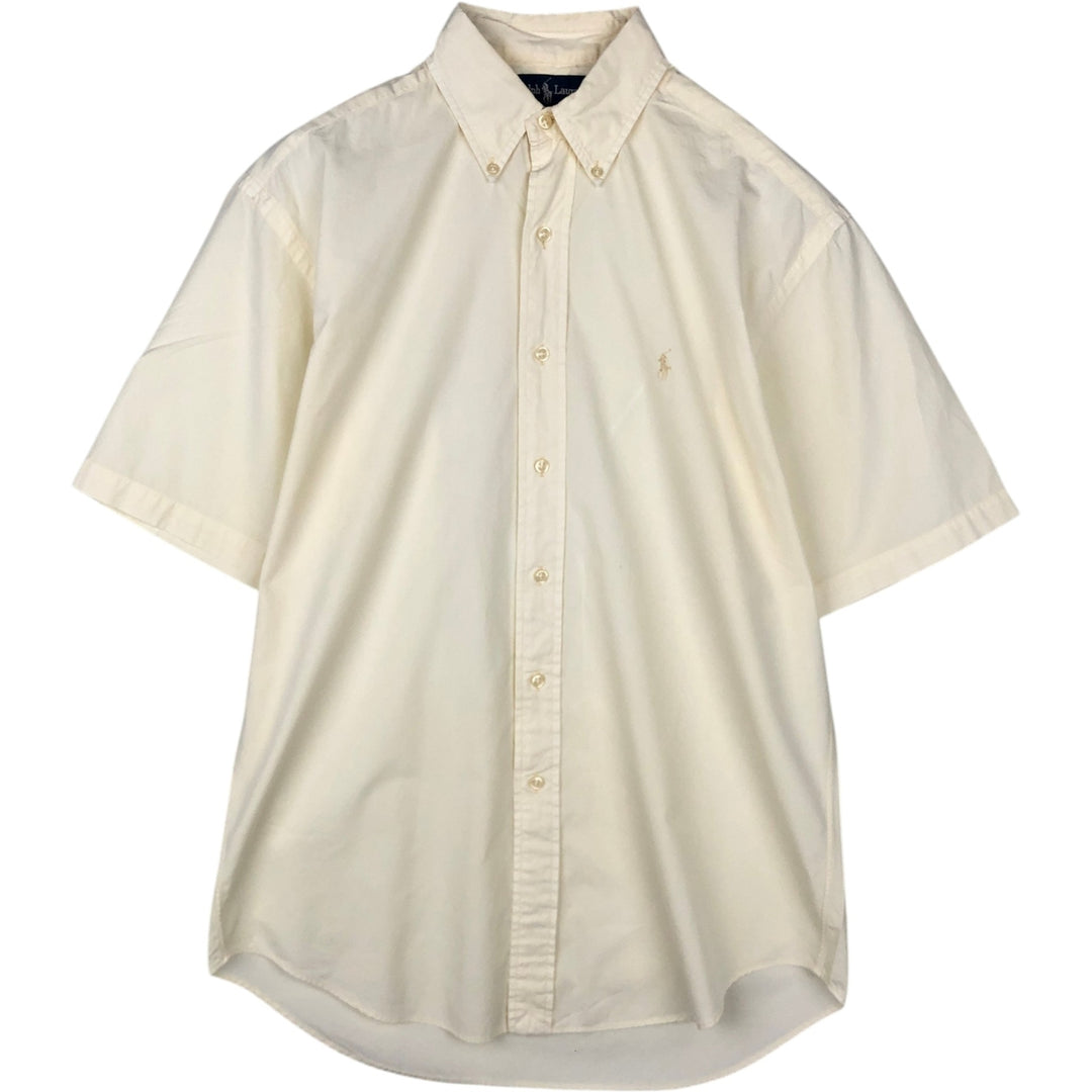 Ralph Lauren BLAKE short sleeve button down shirt, men's size S cotton lemon yellow Vintage Second Hand