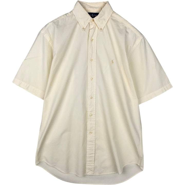 Ralph Lauren BLAKE short sleeve button down shirt, men's size S cotton lemon yellow Vintage Second Hand