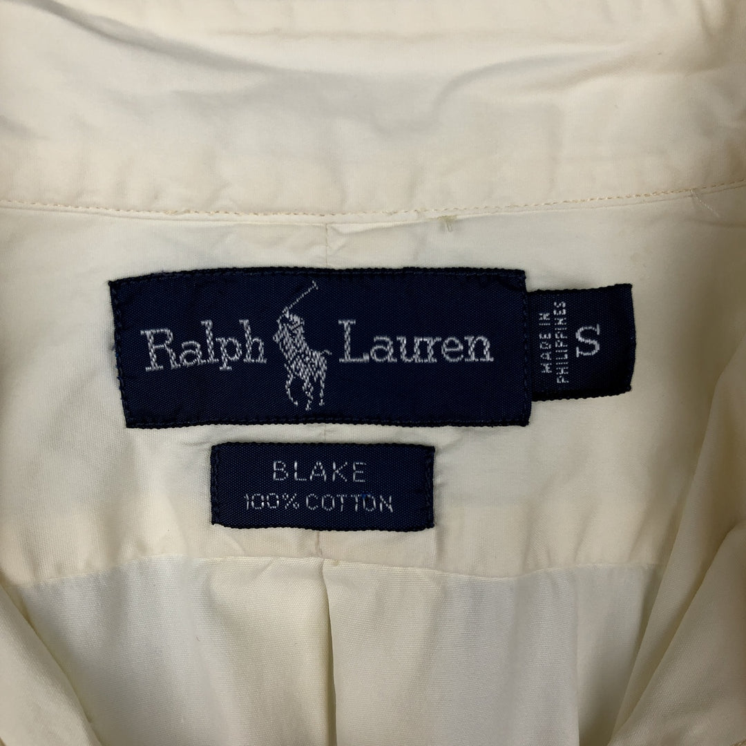 Ralph Lauren BLAKE short sleeve button down shirt, men's size S cotton lemon yellow Vintage Second Hand