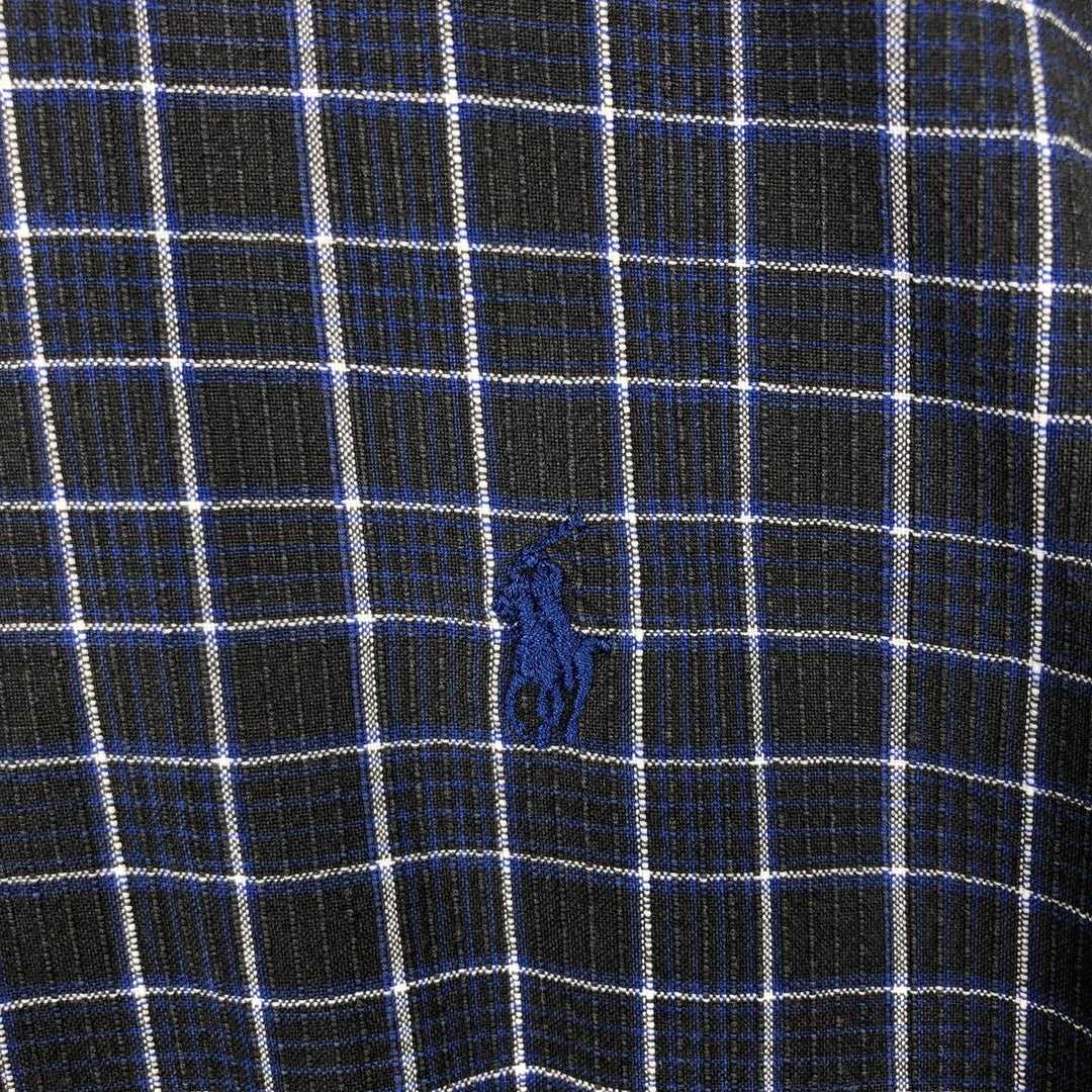 Ralph Lauren POLO by Ralph Lauren short sleeve button down check shirt made in Canada men's XL size unclear blue type Vintage Second Hand