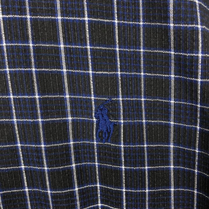 Ralph Lauren POLO by Ralph Lauren short sleeve button down check shirt made in Canada men's XL size unclear blue type Vintage Second Hand
