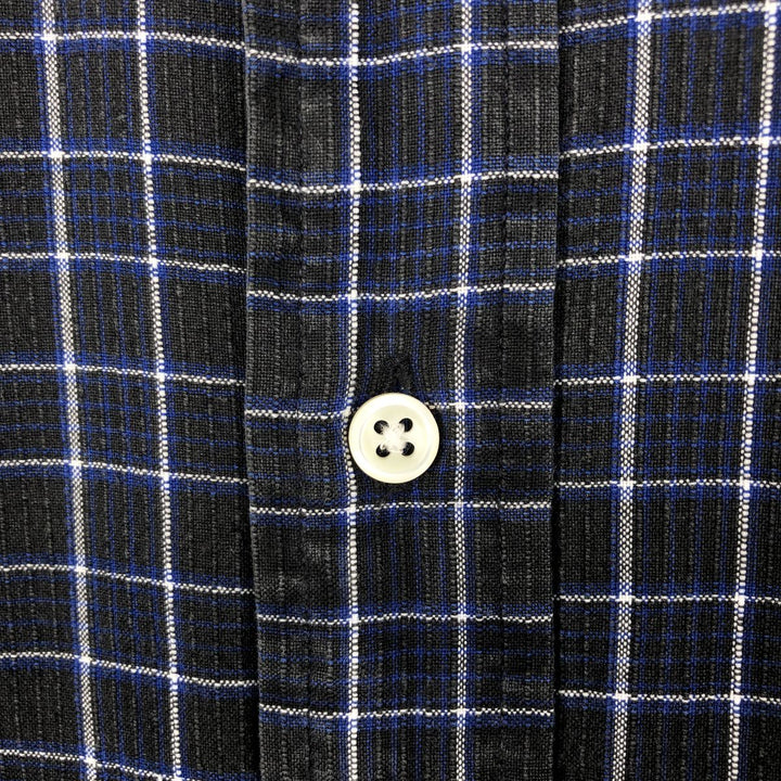 Ralph Lauren POLO by Ralph Lauren short sleeve button down check shirt made in Canada men's XL size unclear blue type Vintage Second Hand