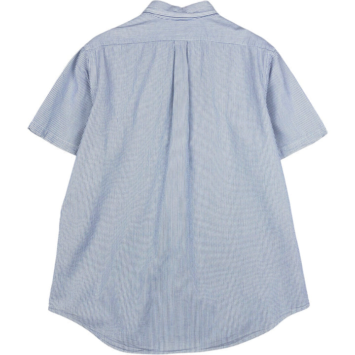 Ralph Lauren Seersucker Short Sleeve Button-Down Striped Shirt Men's XL cotton blue type Vintage Second Hand