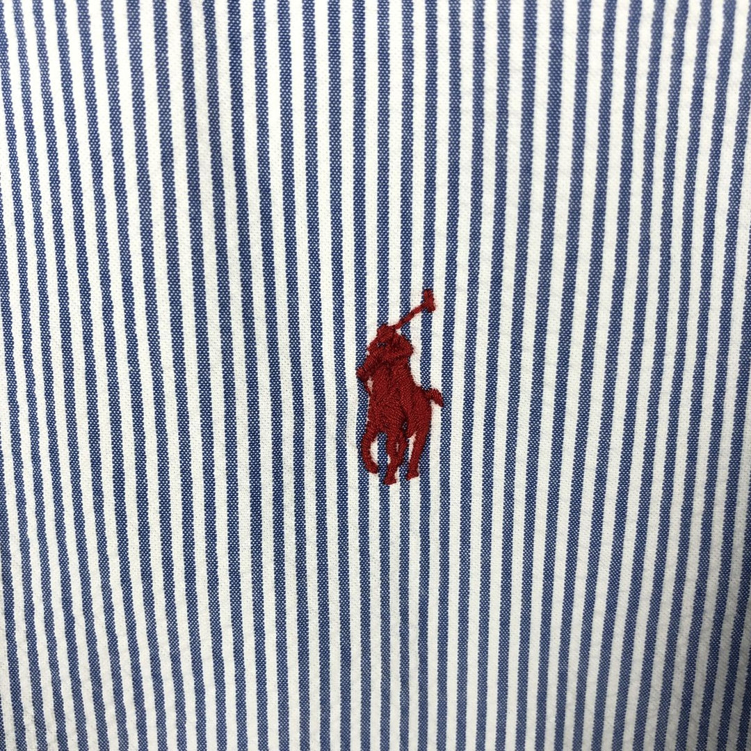 Ralph Lauren Seersucker Short Sleeve Button-Down Striped Shirt Men's XL cotton blue type Vintage Second Hand