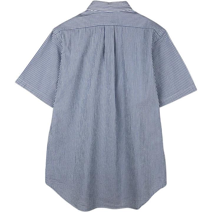 Ralph Lauren CLASSIC FIT Classic Fit Seersucker Short Sleeve Button Down Striped Shirt Men's M cotton blue type Vintage Second Hand