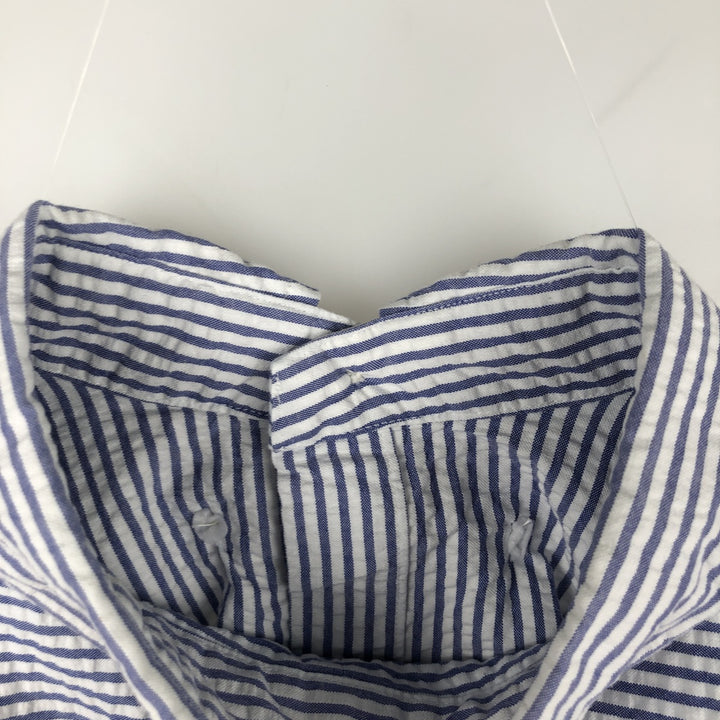 Ralph Lauren CLASSIC FIT Classic Fit Seersucker Short Sleeve Button Down Striped Shirt Men's M cotton blue type Vintage Second Hand