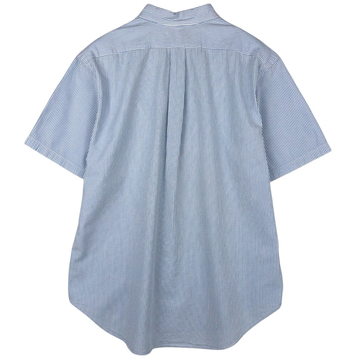 Ralph Lauren CLASSIC FIT Classic Fit Seersucker Short Sleeve Button Down Striped Shirt Men's XL cotton blue type Vintage Second Hand