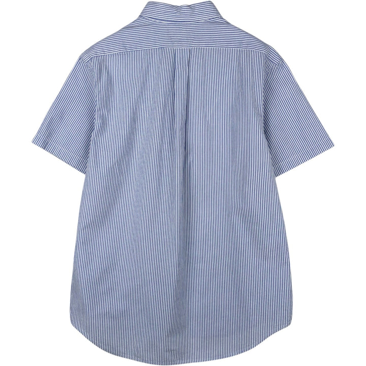 Ralph Lauren Seersucker Short Sleeve Button-Down Striped Shirt, Men's Size L cotton blue type Vintage Second Hand