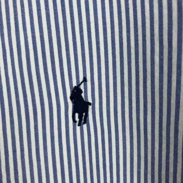 Ralph Lauren Seersucker Short Sleeve Button-Down Striped Shirt, Men's Size L cotton blue type Vintage Second Hand