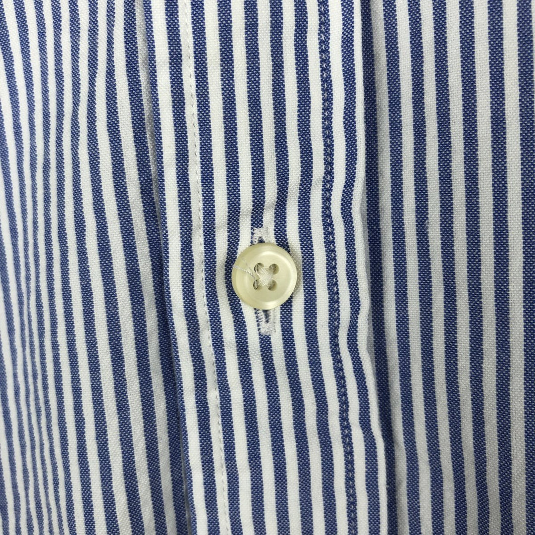 Ralph Lauren Seersucker Short Sleeve Button-Down Striped Shirt, Men's Size L cotton blue type Vintage Second Hand