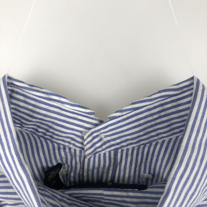 Ralph Lauren Seersucker Short Sleeve Button-Down Striped Shirt, Men's Size L cotton blue type Vintage Second Hand