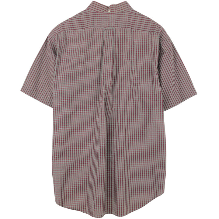 Ralph Lauren BARTLETT short sleeve button down check shirt, men's XL size cotton burgundy type Vintage Second Hand