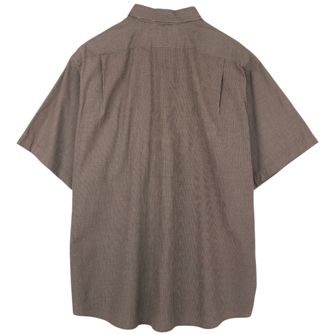 Ralph Lauren POLO by Ralph Lauren LOWELL SPORT Short-Sleeve Cotton Check Shirt, Men's Size XL (approx.) cotton dark chocolate Vintage Second Hand