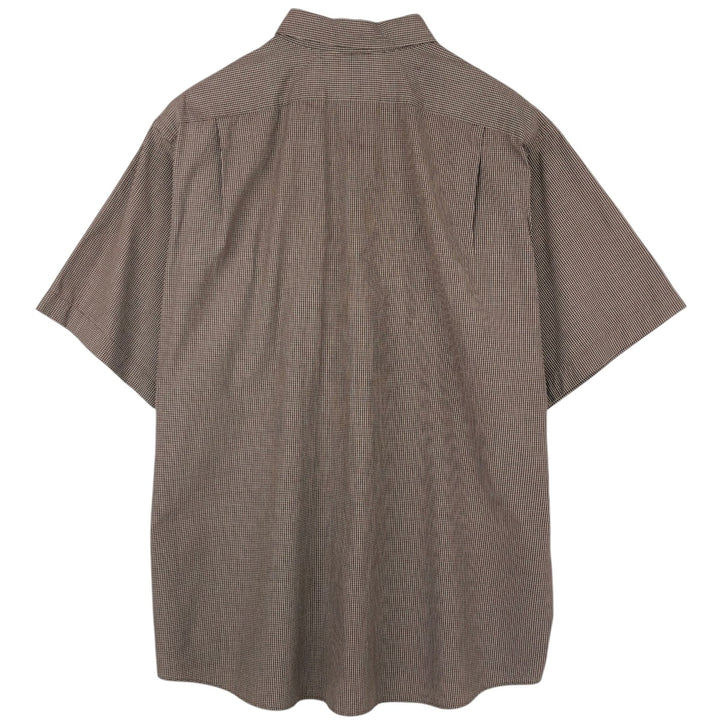 Ralph Lauren POLO by Ralph Lauren LOWELL SPORT Short-Sleeve Cotton Check Shirt, Men's Size XL (approx.) cotton dark chocolate Vintage Second Hand