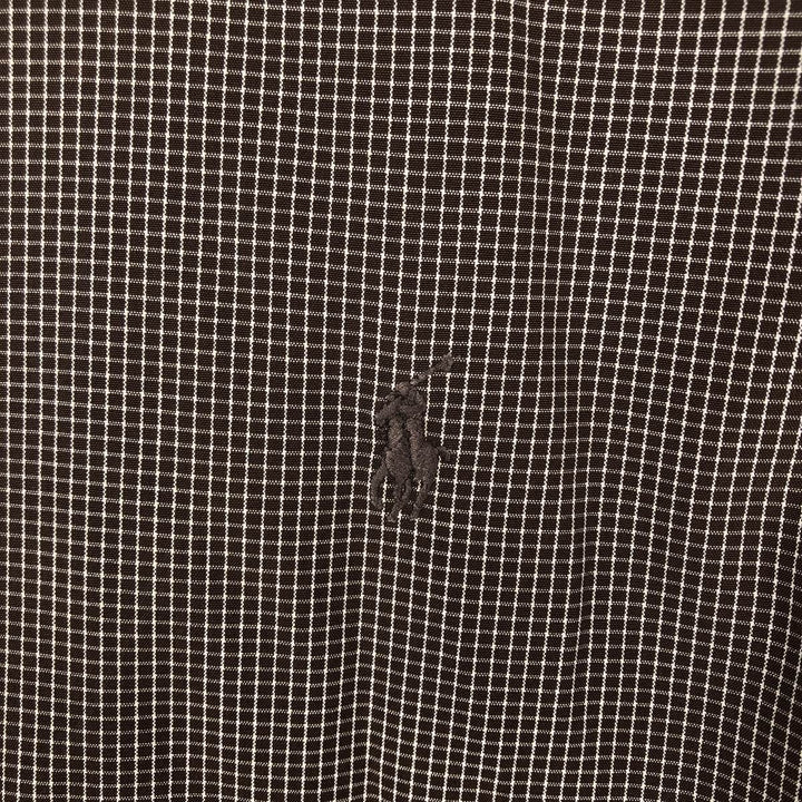 Ralph Lauren POLO by Ralph Lauren LOWELL SPORT Short-Sleeve Cotton Check Shirt, Men's Size XL (approx.) cotton dark chocolate Vintage Second Hand