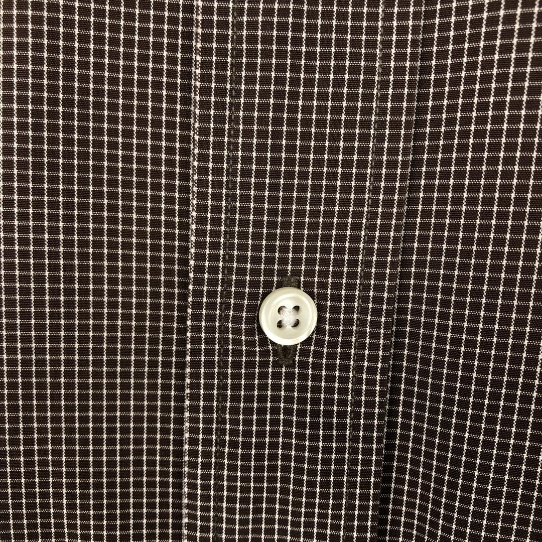 Ralph Lauren POLO by Ralph Lauren LOWELL SPORT Short-Sleeve Cotton Check Shirt, Men's Size XL (approx.) cotton dark chocolate Vintage Second Hand