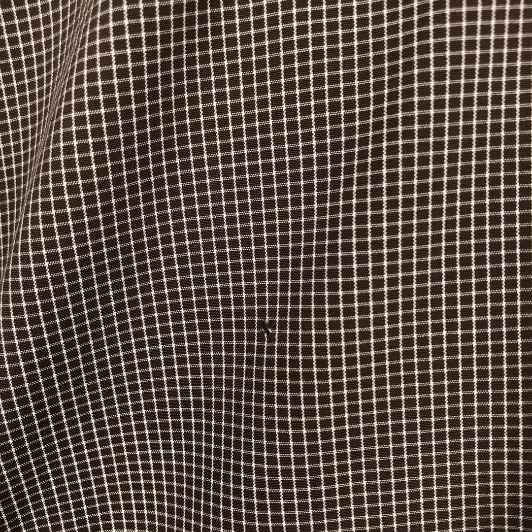 Ralph Lauren POLO by Ralph Lauren LOWELL SPORT Short-Sleeve Cotton Check Shirt, Men's Size XL (approx.) cotton dark chocolate Vintage Second Hand