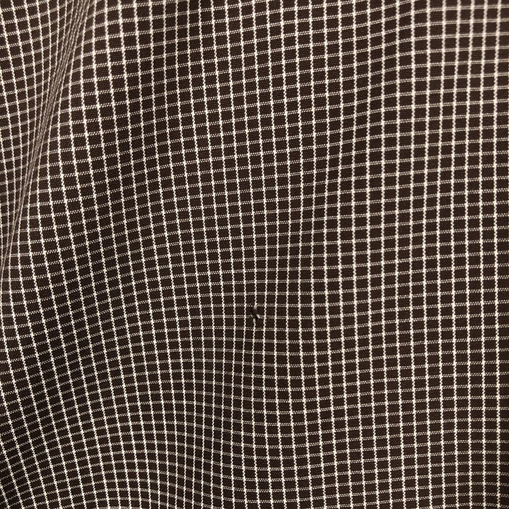 Ralph Lauren POLO by Ralph Lauren LOWELL SPORT Short-Sleeve Cotton Check Shirt, Men's Size XL (approx.) cotton dark chocolate Vintage Second Hand