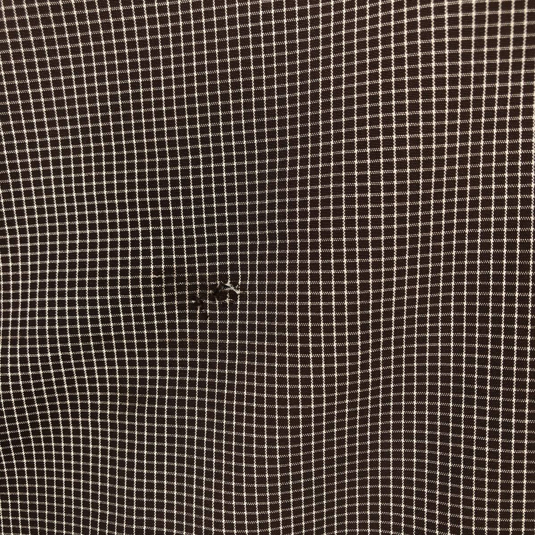 Ralph Lauren POLO by Ralph Lauren LOWELL SPORT Short-Sleeve Cotton Check Shirt, Men's Size XL (approx.) cotton dark chocolate Vintage Second Hand