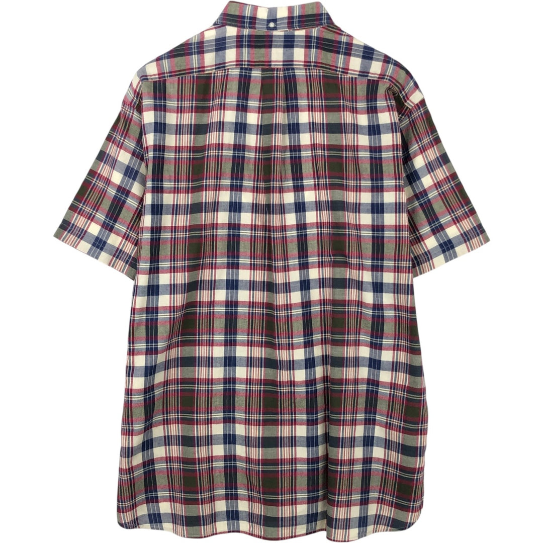 Ralph Lauren MCMEEL Short-Sleeve Button-Down Check Shirt, Men's Size XL (approx.) cotton red type Vintage Second Hand