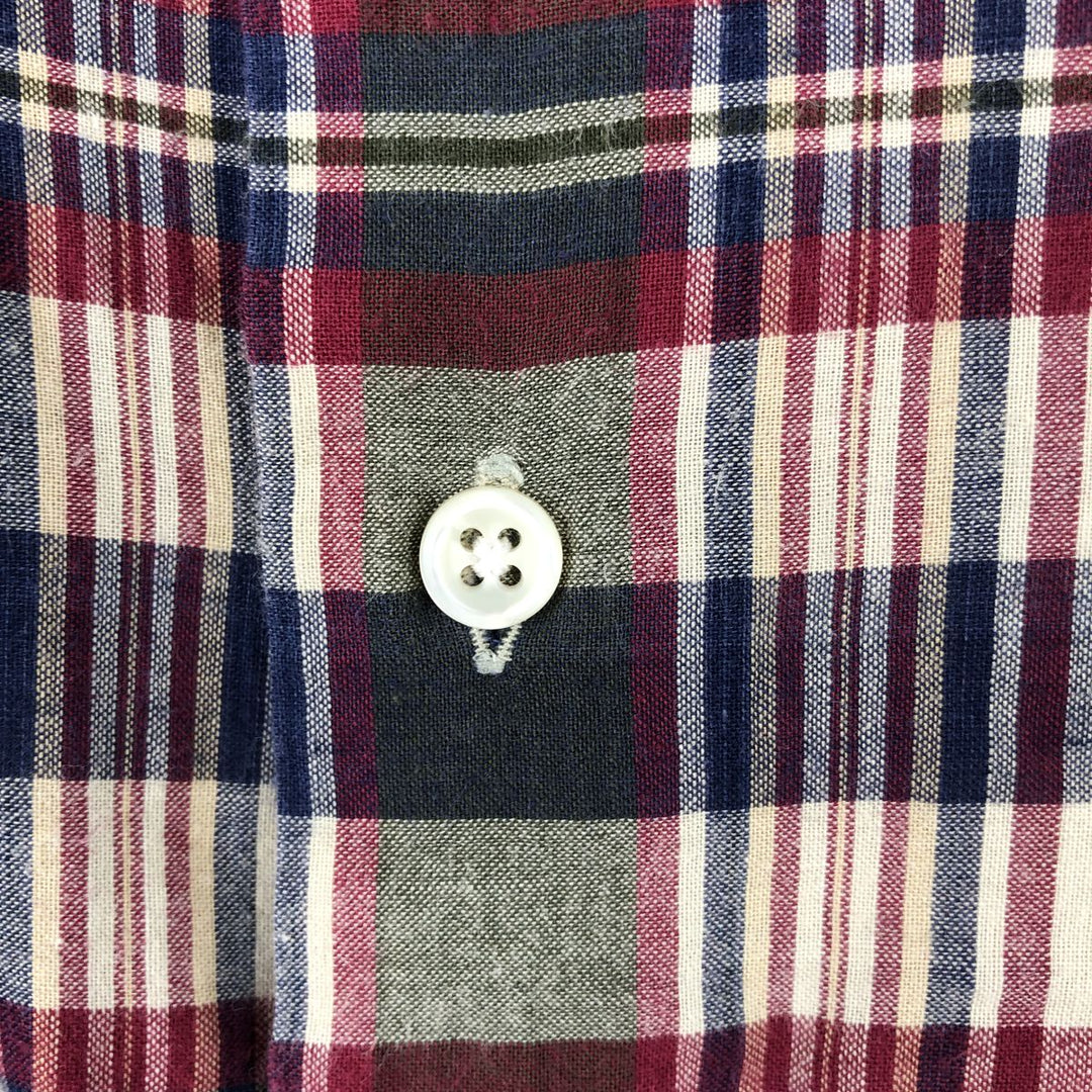 Ralph Lauren MCMEEL Short-Sleeve Button-Down Check Shirt, Men's Size XL (approx.) cotton red type Vintage Second Hand