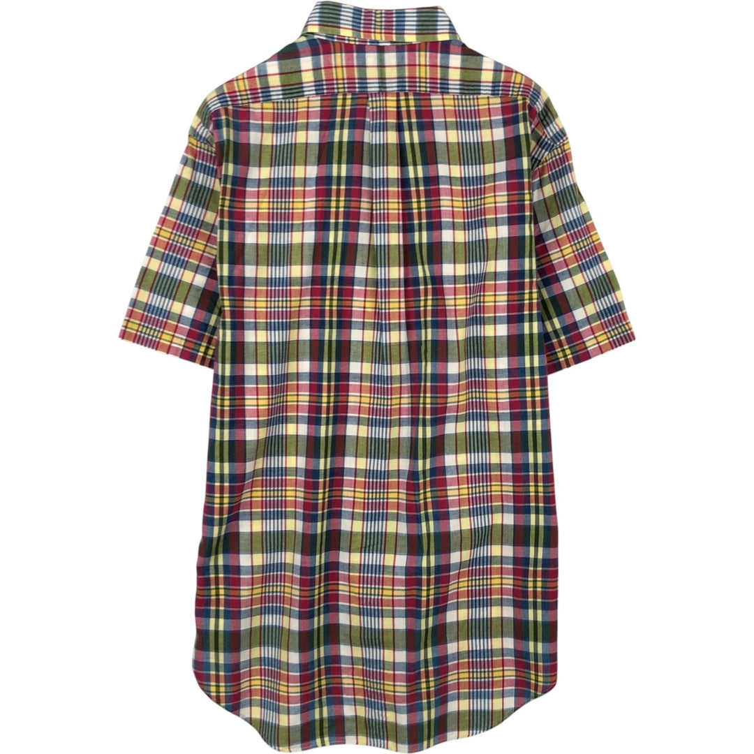 Ralph Lauren CLASSIC FIT Madras Check Short-Sleeve Button-Down Check Shirt (Men's Size M) cotton red type Vintage Second Hand