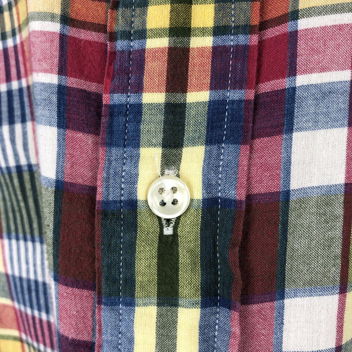 Ralph Lauren CLASSIC FIT Madras Check Short-Sleeve Button-Down Check Shirt (Men's Size M) cotton red type Vintage Second Hand