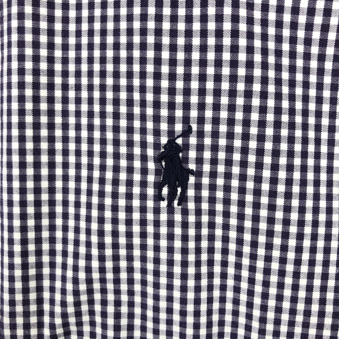 Ralph Lauren BLAKE Gingham Check Short Sleeve Button Down Check Shirt Men's XL cotton Purple type blue-purple Vintage Second Hand