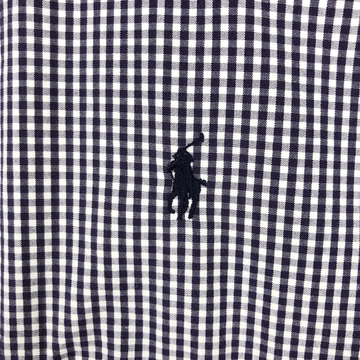 Ralph Lauren BLAKE Gingham Check Short Sleeve Button Down Check Shirt Men's XL cotton Purple type blue-purple Vintage Second Hand