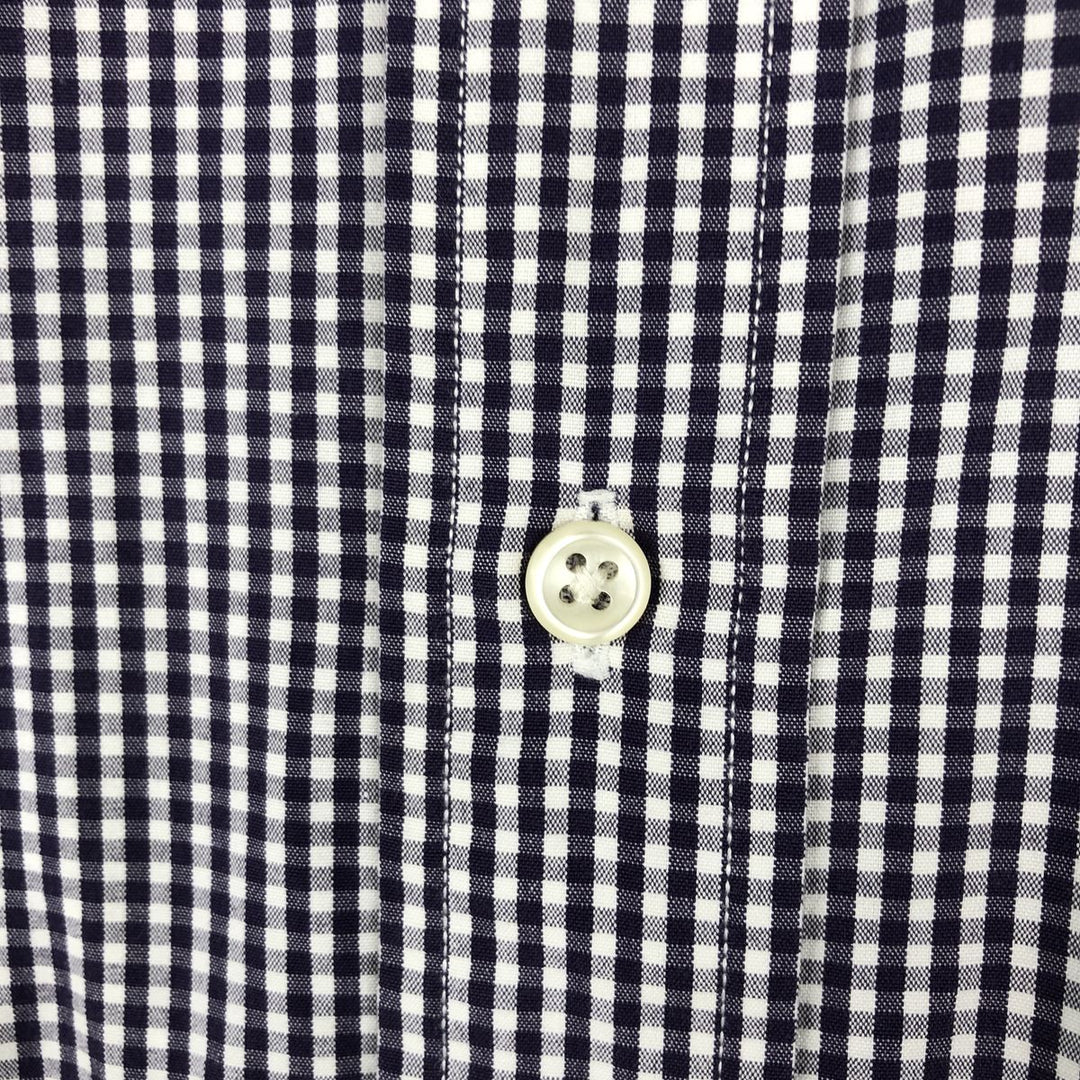 Ralph Lauren BLAKE Gingham Check Short Sleeve Button Down Check Shirt Men's XL cotton Purple type blue-purple Vintage Second Hand
