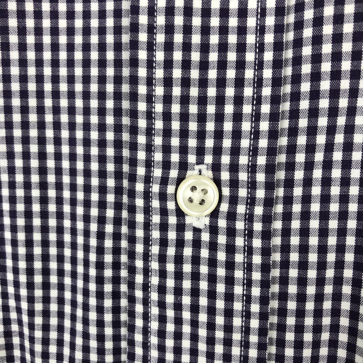 Ralph Lauren BLAKE Gingham Check Short Sleeve Button Down Check Shirt Men's XL cotton Purple type blue-purple Vintage Second Hand