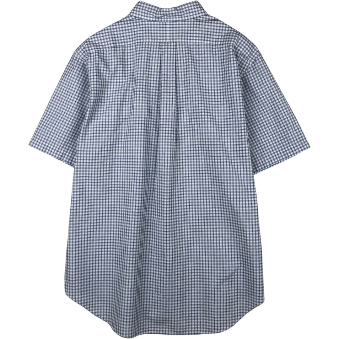 Ralph Lauren Classic Fit Short Sleeve Button Down Check Shirt Men's XL cotton blue type Vintage Second Hand