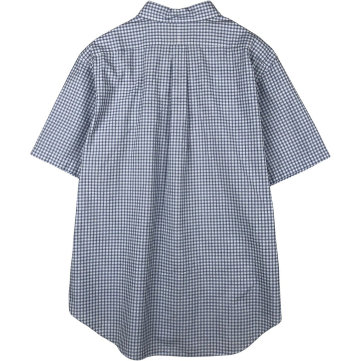 Ralph Lauren Classic Fit Short Sleeve Button Down Check Shirt Men's XL cotton blue type Vintage Second Hand
