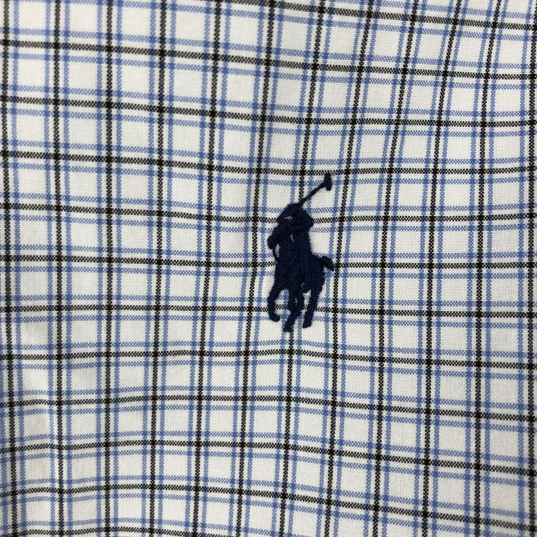 Ralph Lauren Classic Fit Short Sleeve Button Down Check Shirt Men's XL cotton blue type Vintage Second Hand