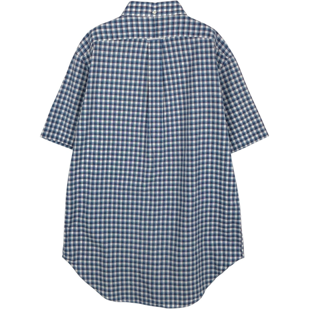 Ralph Lauren Classic Fit Short Sleeve Button Down Check Shirt Men's M cotton blue type Vintage Second Hand